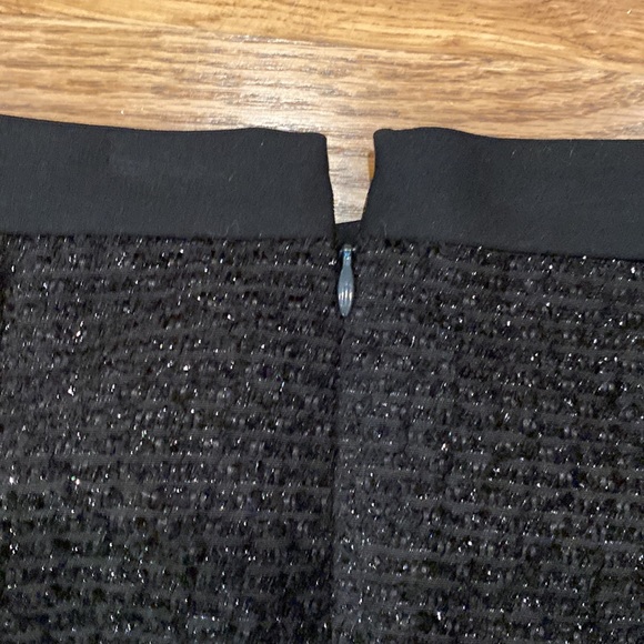 Woman LOFT skater a-line skirt sparkle black holiday workwear - Picture 7 of 9